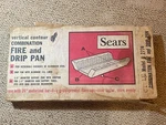 Sears Vertical Contour Combination Fire And Drip Pan 11 2774 New Open Box. Fixed Price $59.99.
