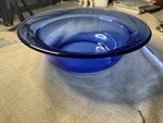 Pyrex Servware Cobalt Blue Round Glass Serving Bowl Dish Casserole L-21 Guc. Fixed Price $18.99.
