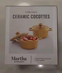 Rare Martha Stewart Collector Gold Ceramic Cocottes Set Of Two 5.4OZ (B3-E1). Fixed Price $58.99.
