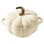 Pumpkin Shaped Cast Iron Dutch Oven Enamel Cookware Pot Fall Kitchen Bakeware. Fixed Price $49.14.