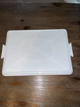Tupperware Vintage Replacement Cake Taker Base Rectangle Sheer White #622-3. Fixed Price $10.99.