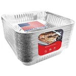 Stock Your Home 9X9 Aluminum Foil Pans - 8.75" (30 Pack), Silver. Fixed Price $33.11.