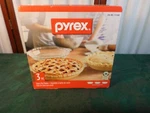 NIB-2017/3PK Pyrex Clear Glass Pie PLATES-9.5 In 1.5. Fixed Price $20.00.