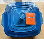 Nwt Creuset Square Covered Baker 6-4 Marseille Blue Stoneware 9.5. Fixed Price $125.00.