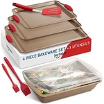 Joytable Baking Sheet, 8PC Cookie Set With Silicone Handles, Nonstick Stee. Fixed Price $32.99.