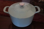Martha Stewart Green Enameled Cast Iron 7 Quart Dutch Oven Casserole W/ Lid #S29. Fixed Price $38.99.