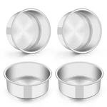 "5 Inch Cake Set Of 4, Stainless Steel Round Baking Pans, Dishwasher Safe". Fixed Price $26.27.