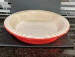 Le Creuset Stoneware Round Pie Plate Baking Dish Pan Red 12. Fixed Price $49.99.