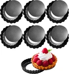 6 Pack Mini Tart Pans 4 Inch With Removable Bottom Round Non-stick Deep Quiche. Fixed Price $16.87.