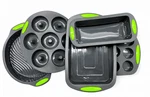 Silicone Bakeware Set 5PC Nonstick Cake Muffin Loaf Baking Pans Gray. Fixed Price $29.99.