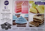 Wilton 5 No-stick Bakeware Set : Cupcake Round Rectangle Loaf Cookie Sheet. Fixed Price $19.99.