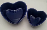 Chantal Set Of Rare Cobalt Blue Heart Shaped Baking Ramekin 3 Cups & 1.25. Fixed Price $35.77.