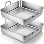 2 Pcs 8" X Square Baking Pan Stainless Steel Cake With Handles Nonstic.... Fixed Price $30.77.