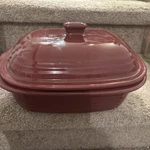Pampered Chef 3.1QT 3L Cranberry Deep Covered Baker Roaster Dutch Oven Stoneware. Fixed Price $115.00.