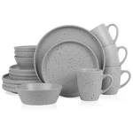 Lain Jade Stoneware 16 Piece Dinnerware Set, Service For 4, Light Grey. Fixed Price $19.49.