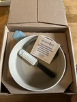 Pampered Chef Stone Round Baker 100900 New In Box & Cheese Knife. Fixed Price $55.50.