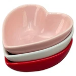 Bia Heart Dish Set Of 3, 6 Oz Shaped Stoneware Serveware. Fixed Price $34.99.