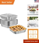 25 Sets 8-INCH Square Foil Pans With Lids Disposable Food Containers, Alumi.... Fixed Price $48.15.