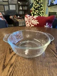Vintage Fire-king Anchor Hocking 447 Clear Glass 1.5QT Baking Dish-handles. Fixed Price $19.99.