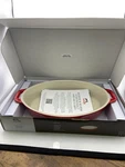 New Staub Ceramics Oval Baking Dish 1.1 Qt 9 X6 Cherry Red Color. Fixed Price $25.95.