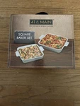 41 & Main Square Baker Set Of 2 Stoneware Baking Dishes Mint Green. Fixed Price $27.95.
