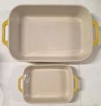 Staub Stoneware 2-PC, Rectangular Baking Dish Set, Citron See Description. Fixed Price $75.00.
