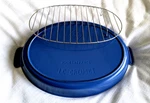 Euc Vtg Le Creuset Blue Enamel #36 14" Au Gratin Cast Iron Pan W/roasting Rack. Fixed Price $139.99.