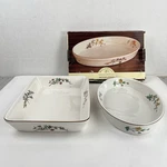 Woodhill BAKEWARE-9X12 RECTANGLE-8X12 Oval-few Blemishes-matching Floral Designs. Fixed Price $30.00.