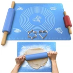 Chefast Non Stick Rolling Pin And Baking Pastry Mat Set - Blue. Fixed Price $26.88.