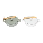 Creative Co-op Brie Bakers 7" Round, White And Mint Green, Grey. Fixed Price $65.22.
