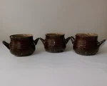 Crate & Barrel Brunswick Stoneware Double Handle Crocks Bowls 4". Fixed Price $24.00.