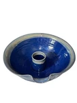Tumbleweed Pottery Upright Chicken Roaster Cobalt Blue Stoneware 11". Fixed Price $45.00.