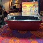 Large Crock-pot Enameled Burnt Red Non Stick Casserole Dish With Lid.. Fixed Price $34.44.