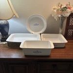Lot Of 4 Corningware Blue Cornflower Baking Dishes&stand. Fixed Price $99.99.