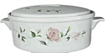 Sango 3 Quart Oval Covered Casserole Japanese Fine China Sculpture Rose Pattern. Fixed Price $74.90.