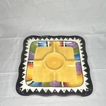 Gibson Elite Square Multicolor Divided Ceramic Dish Glossy Handles Serving Tray. Fixed Price $18.00.