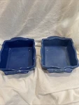 2 Appolia French Blue Casserole Ramekin Dish Stoneware Ceramic Made France. Fixed Price $38.50.