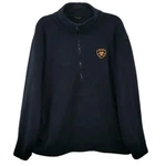 Ariat Fleece 1/2 Zip Pullover Mens Black Sweater Jacket Pockets Horse Show Dad. Fixed Price $19.95.