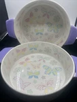 Temptations By Tara Seasonal Butterflies 9 Baking Casserole Round Dish X2 Grips. Fixed Price $63.74.