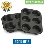 Mainstays 6 Cup Jumbo Muffin Pan, Non-stick Carbon Steel, Gray (pack Of 2). Fixed Price $32.99.