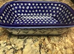 Boleslawiec Hand Made Pottery Rectangular Baker Candy Cane Peacock Zaklady. Fixed Price $39.95.