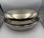 Lifetime Usa T304 Large 18 Oval Oven Roaster Pan Stainless Steel W/ Lid *nice*. Fixed Price $199.00.