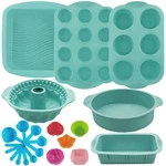 32 Pieces Silicone Baking Pans Set Nonstick Bakeware For Kitchen Oven Sil.... Fixed Price $37.36.