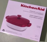 Kitchenaid Streamline Ceramic Casserole Dish 2.8QT Red White With Lid. Fixed Price $40.00.
