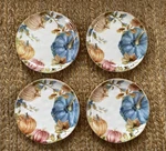 Southern Living Dillard's 8.5" Stoneware Plates Multicolor Pumpkins Set Of 4 Nos. Fixed Price $71.89.