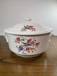 Bia Cordon Bleu Flowers Birds Porcelain Small Casserole Brie Pot & Lid 1 Qt. Fixed Price $19.99.