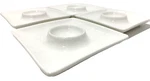 Malacasa Series Carina, 4-PIECE Egg Cup Plates Ivory White Porcelain. Fixed Price $10.00.
