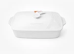 Creuset Rectangular Dish With Lid 32CM Eiffel Tower Casserole In White New. Fixed Price $120.00.
