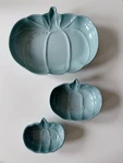 Le Creuset Pumpkin Dish Sea Salt Of Three. Fixed Price $125.00.