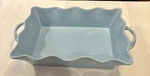 Bia Cordon Bleu Rectangular Wavy Baker 15" Blue Porcelain -96OZ- New. Fixed Price $33.99.
